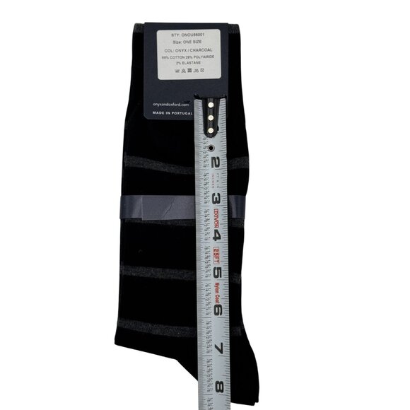 NEW Made in Portugal Onyx & Oxford Socks One Size Cotton Elegant striped socks - Picture 12 of 14